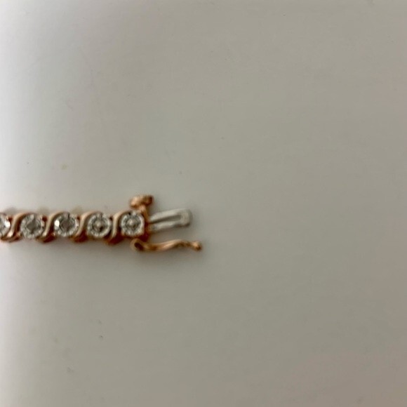 Tennis Bracelet 10K Rose Gold Plated .925 Sterling Silver 1.0 Cttw Diamond - Picture 8 of 14
